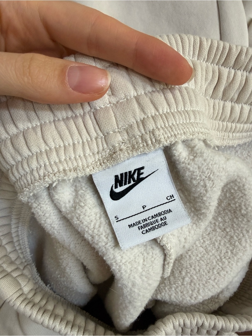 Nike Set Fleece Hoodie + Jogger | Cream/Light Beige | Size Small - Picture 5 of 11
